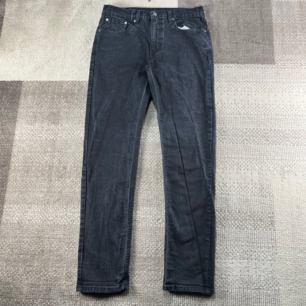 Levis 502 Mens Jeans 32X34 Black Regular Tapered Fit Denim Pants